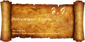 Hatvanger Ilona névjegykártya